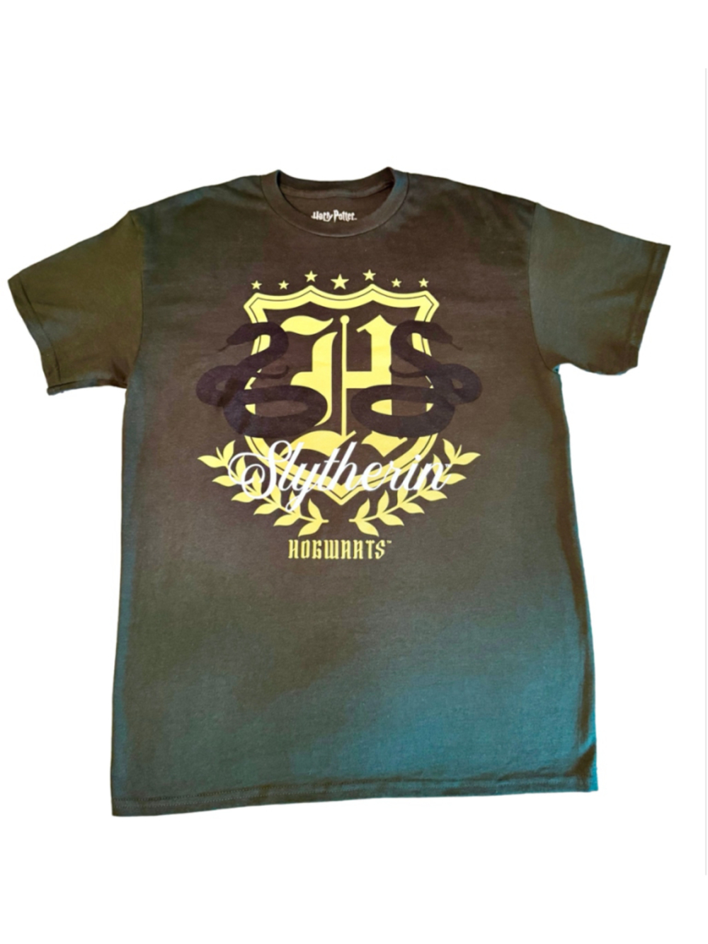 NWOT Harry Potter Slytherin Graphic Tee Shirt Size M Green Yellow